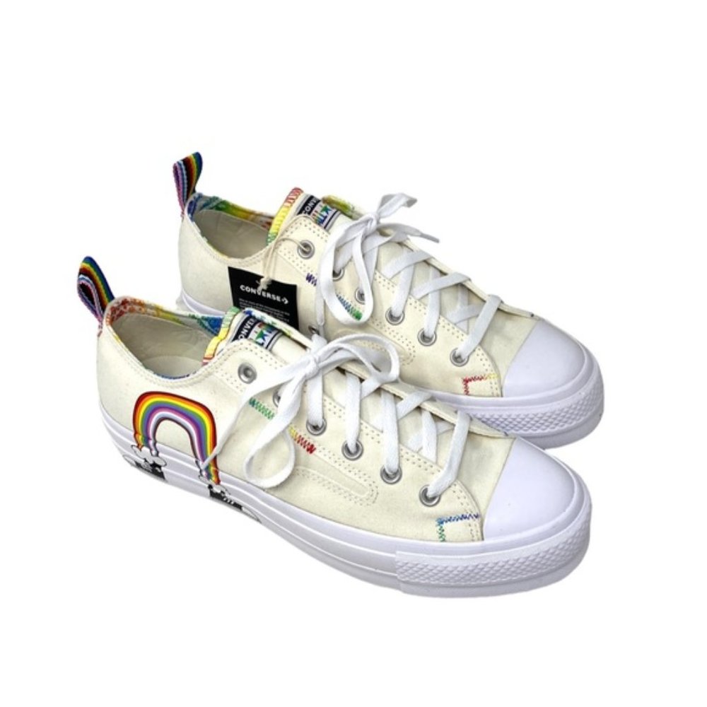 Converse CTAS Lift Platform Low Top Multi Egret Men Canvas Sneakers Size A02264C - Picture 10 of 11